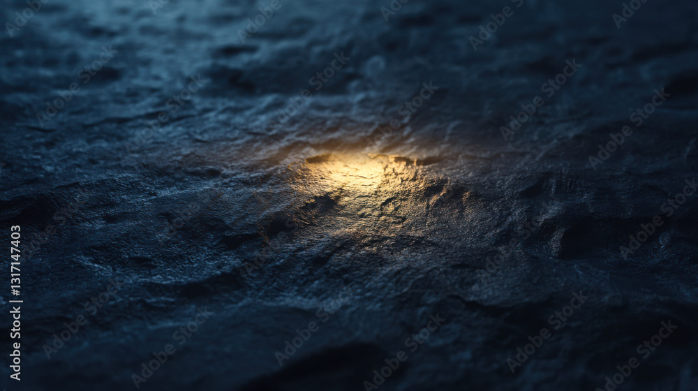 Poster textured surface creates an intriguing visual effect resembling an abstract landscape in dark tones 