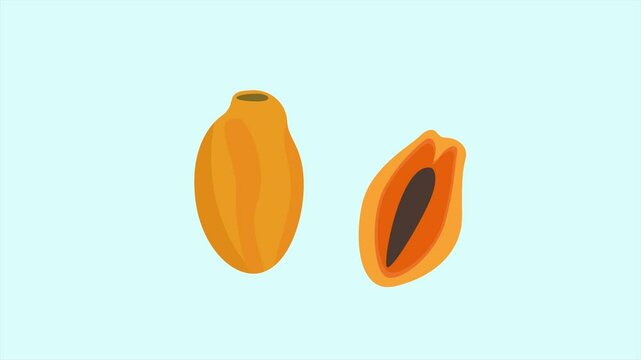 Animated video fruit concept. Full length animation illustration. High quality 4k footage.