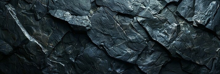 Jagged Blue-Gray Rock Surface with Natural Cracks