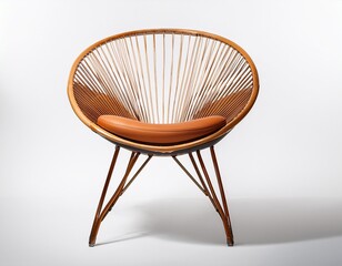 mid century modern chair isolated on transparent or white background