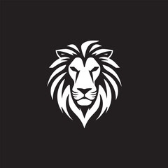 Powerful lion head logo in tribal style with bold black lines on a striking yellow background. Perfect for branding, sports teams, t-shirts, tattoos, and digital design. High-quality vector, scalable,