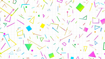 Colorful geometric shapes background, abstract design, vibrant, playful, website design