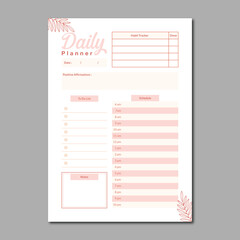 daily planner template vector