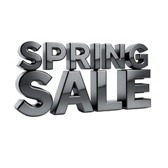 3D Spring Sale text on transparent background