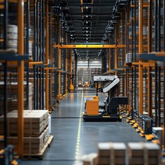 A fully automated assembly line in an electronics industrial plant.