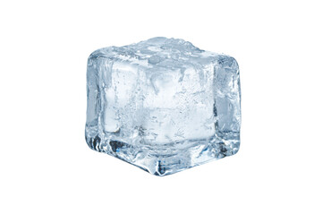 Ice cube isolated on transparent or white background, png
