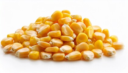 crisp high resolution image fresh corn seeds isolated on pure white perfect for fashion or culinary projects