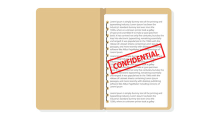 Confidential and top secret document file folder concept vector illustration design background