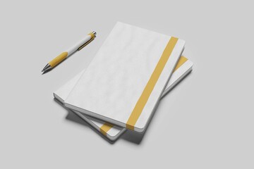 Realistic blank cover notebook mockup