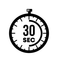 Stopwatch shows 30 seconds graphic design