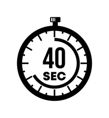 Stopwatch shows 40 seconds graphic design