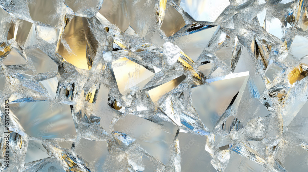 Aufkleber intricate arrangement of shimmering crystal shards reflecting light in a close-up view