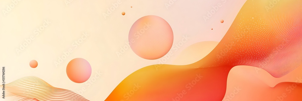 Poster abstract fluidity: a modern and dynamic abstract composition features smooth, flowing forms and floa