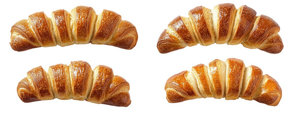 croissant french bread isolated on white