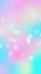 abstract background with pastel colors bokeh lights and shing glitter stars, soft unicorn cosmetics and beauty social media vertical background © AIDIN