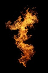 Fiery Dance: A captivating dance of flames, showcasing the raw power and mesmerizing beauty of fire against a dark backdrop.