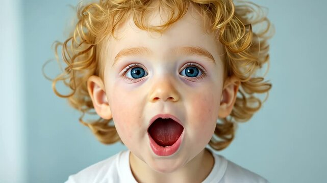 Child with Apraxia Receiving Assistance for Speech Therapy, Young Boy Learning to Speak with Help, Cute Toddler Expression in Educational Setting
