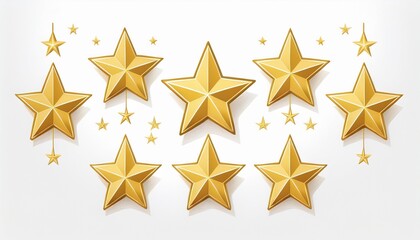 Fototapeta premium five gold stars on a white background