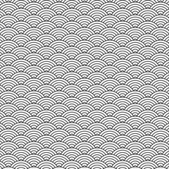 Vector illustration of Japanese motif pattern with wave shape.