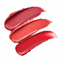 abstract 3d smeared shiny lipstick or paint swatch in different colour style isolated on white background