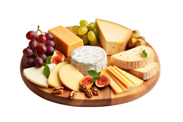 various types of cheese on a wooden board