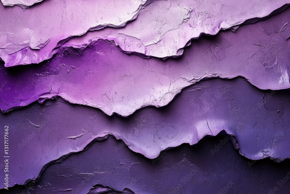 Poster abstract purple textured art with layered, mountainous forms creating a gradient effect.