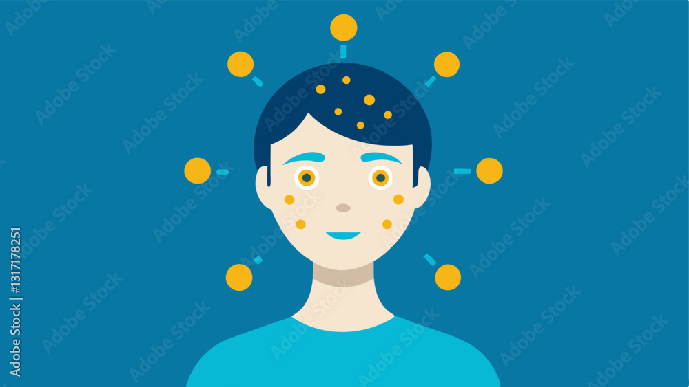 Poster skin rejuvenation a visual of a persons face with highlighted areas representing rejuvenation with e