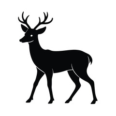 Fototapeta premium Silhouette of a deer vector art illustration.