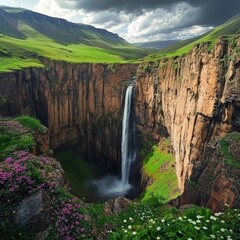 Armenia's scenic wonder: wild waterfall