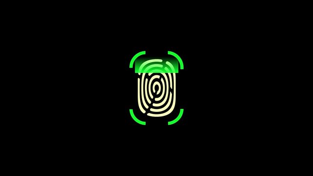 finger print icon animated. finger print security, smart lock icon