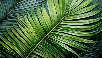 tropical green palm leaf cut out