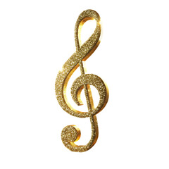 Fototapeta premium Gold Treble Clef Brooch