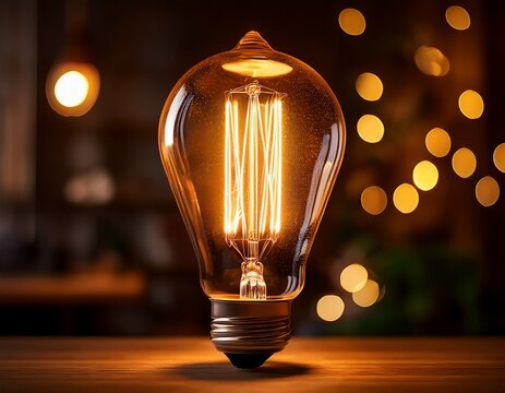 glowing vintage edison bulb warm light design lamp idea home dark cozy - Powered by Adobe