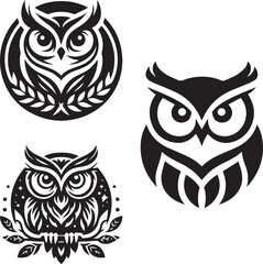 simple black owl logo 