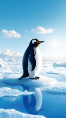 Fototapeta premium Penguin on Ice
