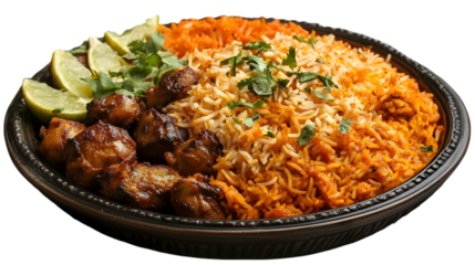 Delicious Indian Biryani with Meatballs Food Photography