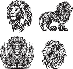 lion tattoo. lion logo