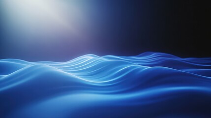 abstract background with deep underwater scenery and glowing light beams in dark blue tones smooth gradients  clean and modern design   and mysterious atmosphere