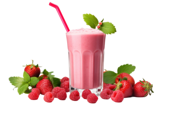 strawberry milkshake with mint