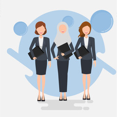 Obraz premium Illustration of a Confident Business Woman.
