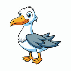 vector illustration of cartoon albatross