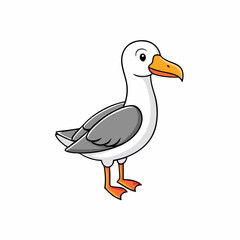 vector illustration of cartoon albatross