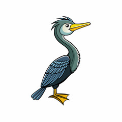 illustration of a cartoon anhinga bird