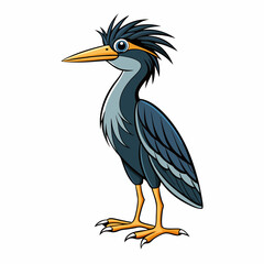 heron cartoon isolated on white