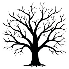 Obraz premium Bare tree branches vector illustration. 
