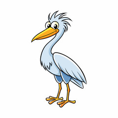 great egret on white background