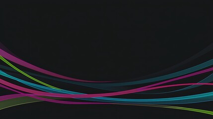 A striking black background with neon accents glowing in various bright colors such as pink, blue, and green. The neon lines create a dynamic, energetic atmosphere.