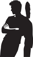 Leaning against a wall vector illustration