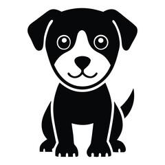 cute black vector dog icon
