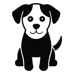 cute black vector dog icon